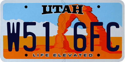 UT license plate W516FC