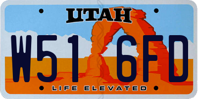 UT license plate W516FD