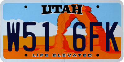 UT license plate W516FK
