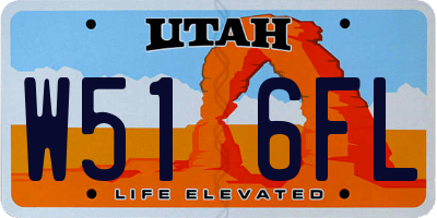 UT license plate W516FL