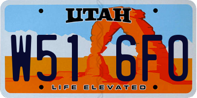 UT license plate W516FO
