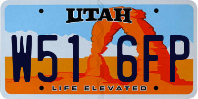 UT license plate W516FP