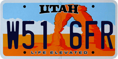 UT license plate W516FR