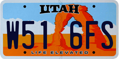 UT license plate W516FS