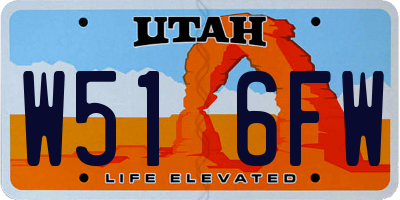UT license plate W516FW