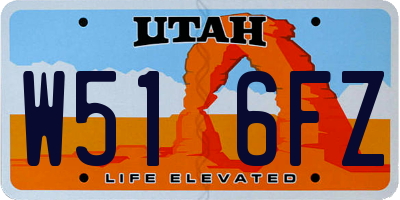 UT license plate W516FZ