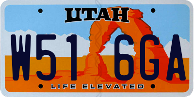 UT license plate W516GA