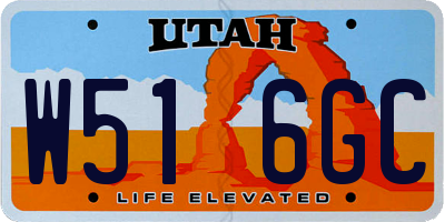 UT license plate W516GC