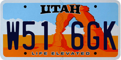 UT license plate W516GK