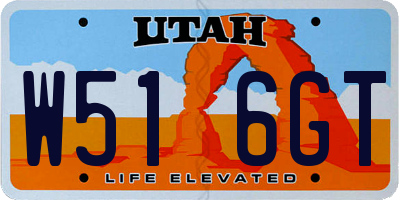 UT license plate W516GT