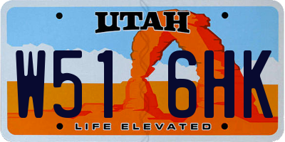 UT license plate W516HK