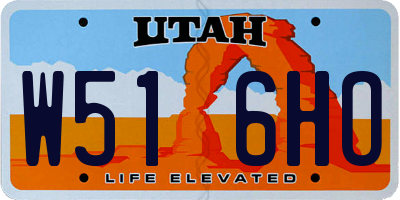 UT license plate W516HO