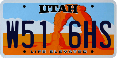 UT license plate W516HS