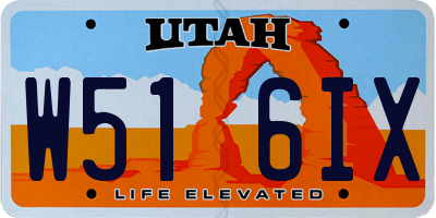UT license plate W516IX