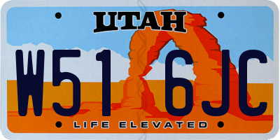 UT license plate W516JC