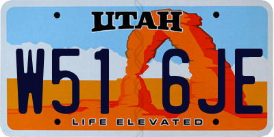 UT license plate W516JE