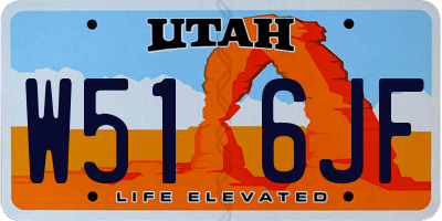 UT license plate W516JF