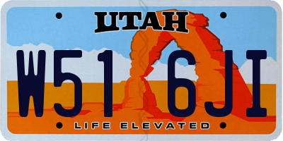 UT license plate W516JI