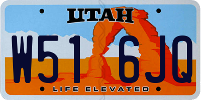 UT license plate W516JQ