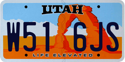 UT license plate W516JS