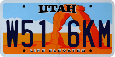 UT license plate W516KM