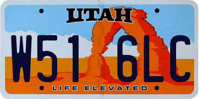 UT license plate W516LC