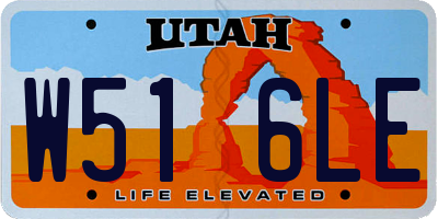UT license plate W516LE