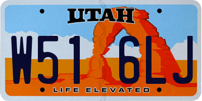 UT license plate W516LJ