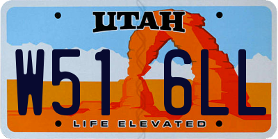 UT license plate W516LL