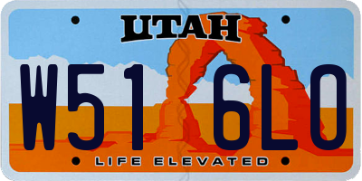 UT license plate W516LO