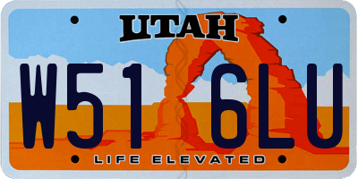 UT license plate W516LU