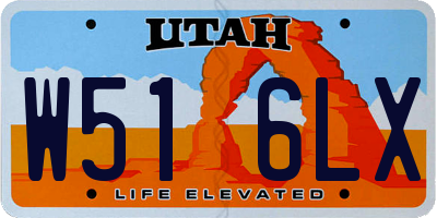 UT license plate W516LX