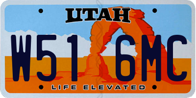 UT license plate W516MC