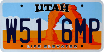 UT license plate W516MP