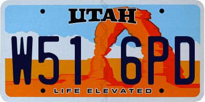 UT license plate W516PD