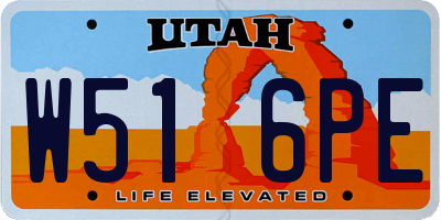 UT license plate W516PE