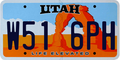 UT license plate W516PH