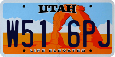 UT license plate W516PJ