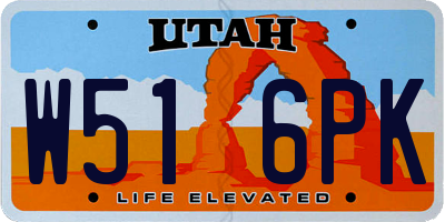 UT license plate W516PK