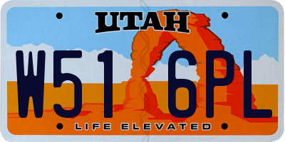UT license plate W516PL