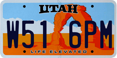 UT license plate W516PM