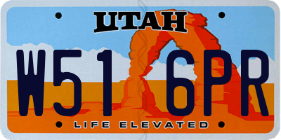 UT license plate W516PR