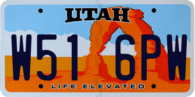 UT license plate W516PW