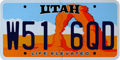 UT license plate W516QD