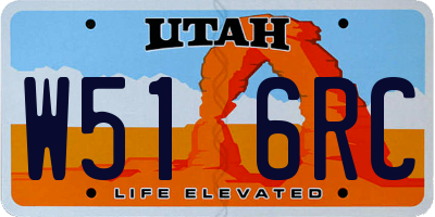 UT license plate W516RC