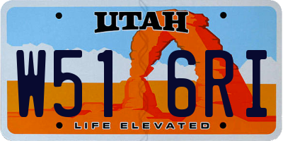 UT license plate W516RI