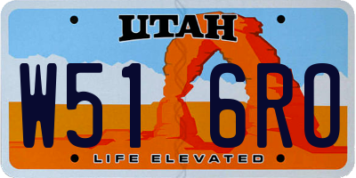 UT license plate W516RO