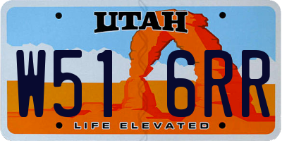 UT license plate W516RR