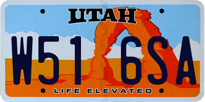 UT license plate W516SA