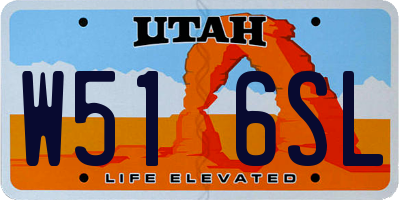 UT license plate W516SL
